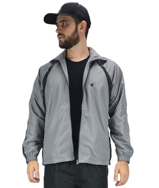 Jaqueta Microfibra Casaco Tactel Masculina P M G Gg Forro - Cinza
